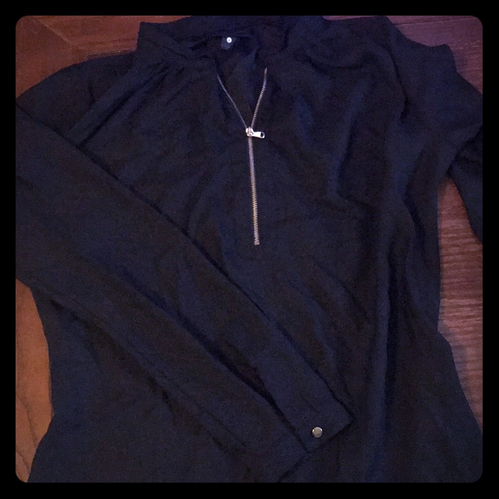 Black silk blouse